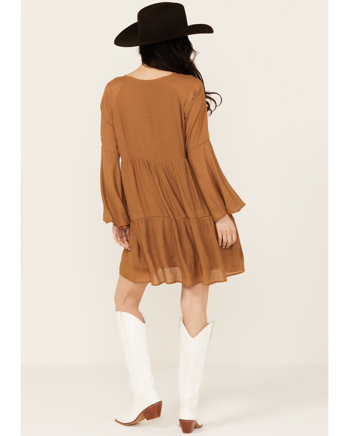 Wishlist Women's Lace Trim Long Sleeve Mini Dress