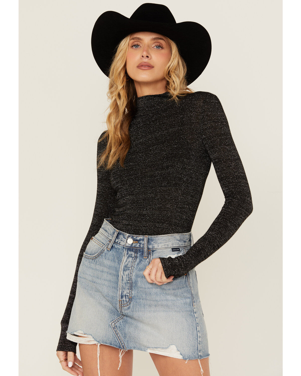 Rock & Roll Denim Women's Lurex Long Sleeve Top