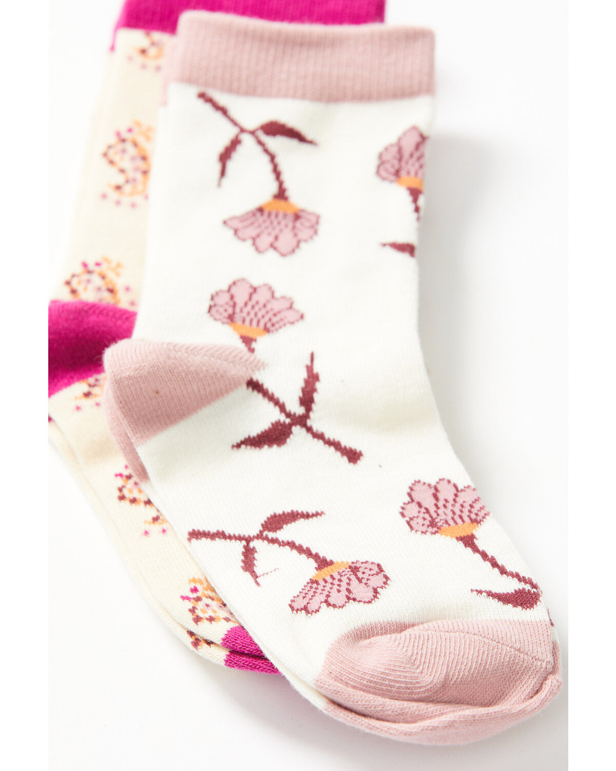 Shyanne Girls' Floral & Paisley 2-Pack Crew Socks
