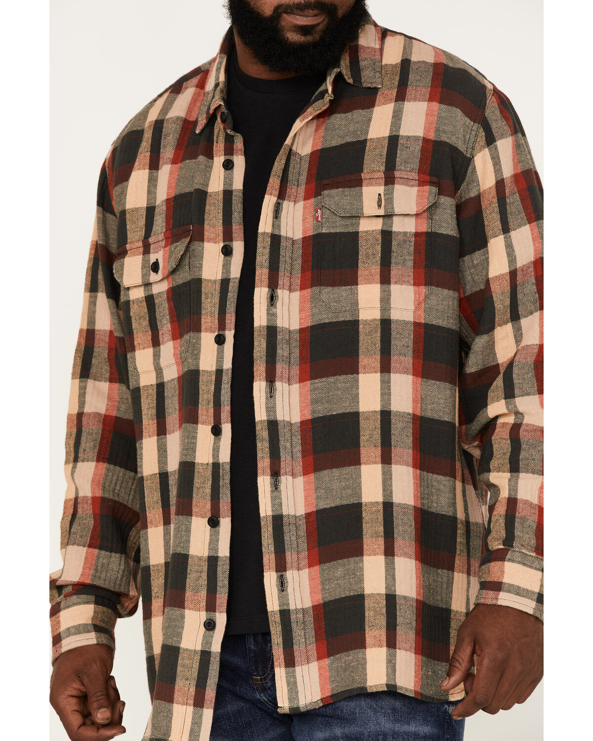 Levi's Men's Medina Worker Large Plaid Print Long Sleeve Button-Down Shirt