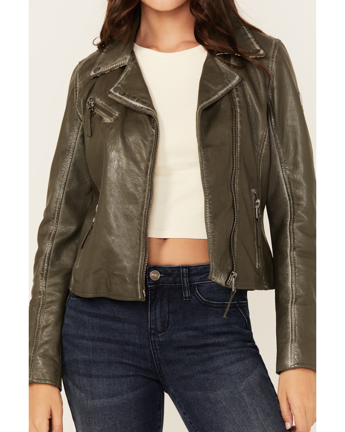 Mauritius Leather Women's Christy Scatter Star Leather Jacket