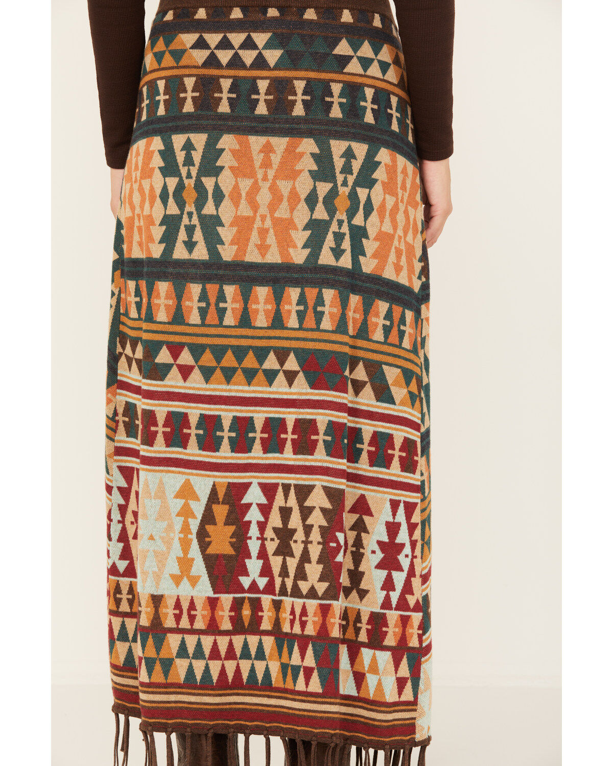 Tasha Polizzi Women's Southwestern Print Tassel Midi Joss Skirt