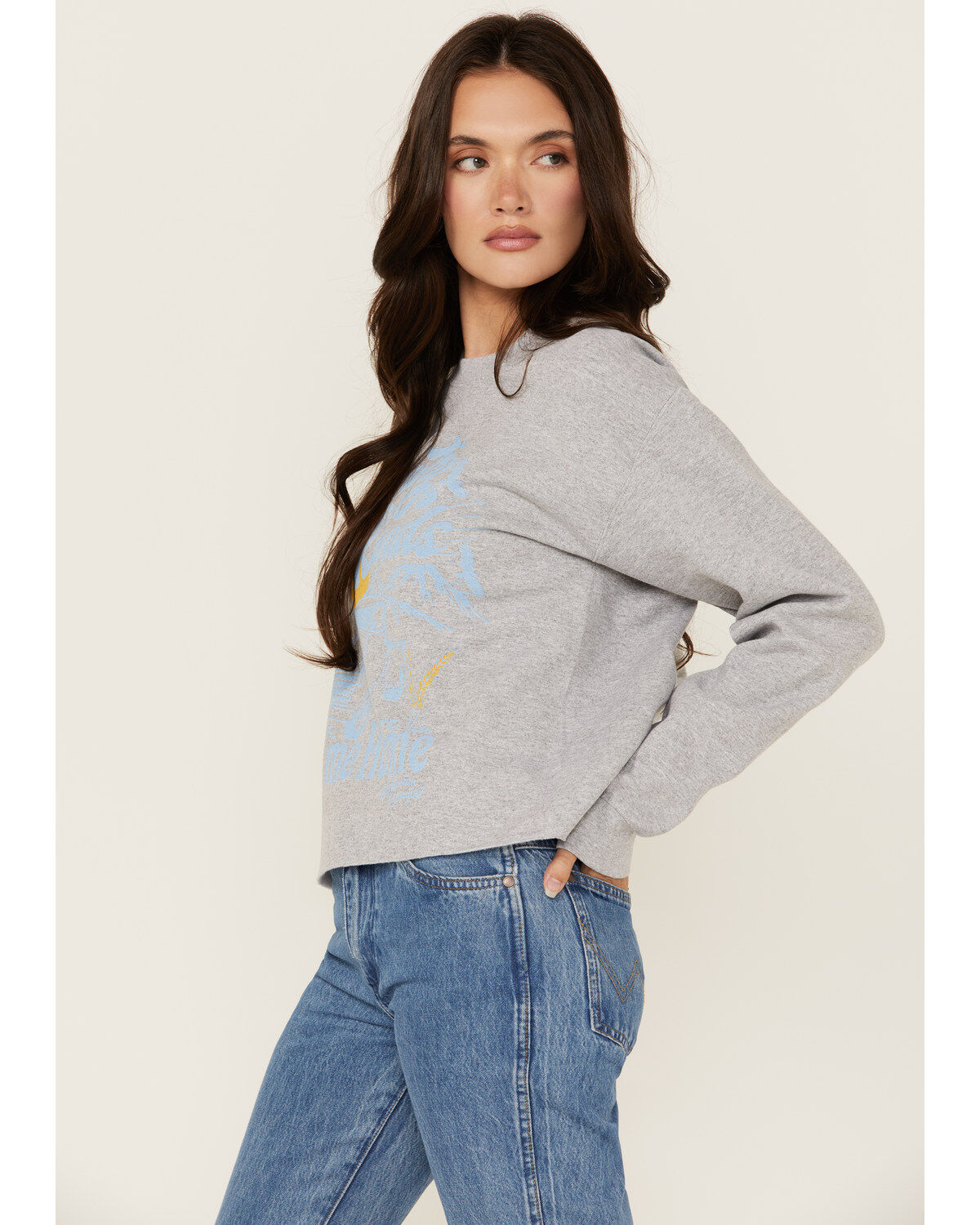 Bohemian Cowgirl Women's Country Road Cropped Sweatshirt