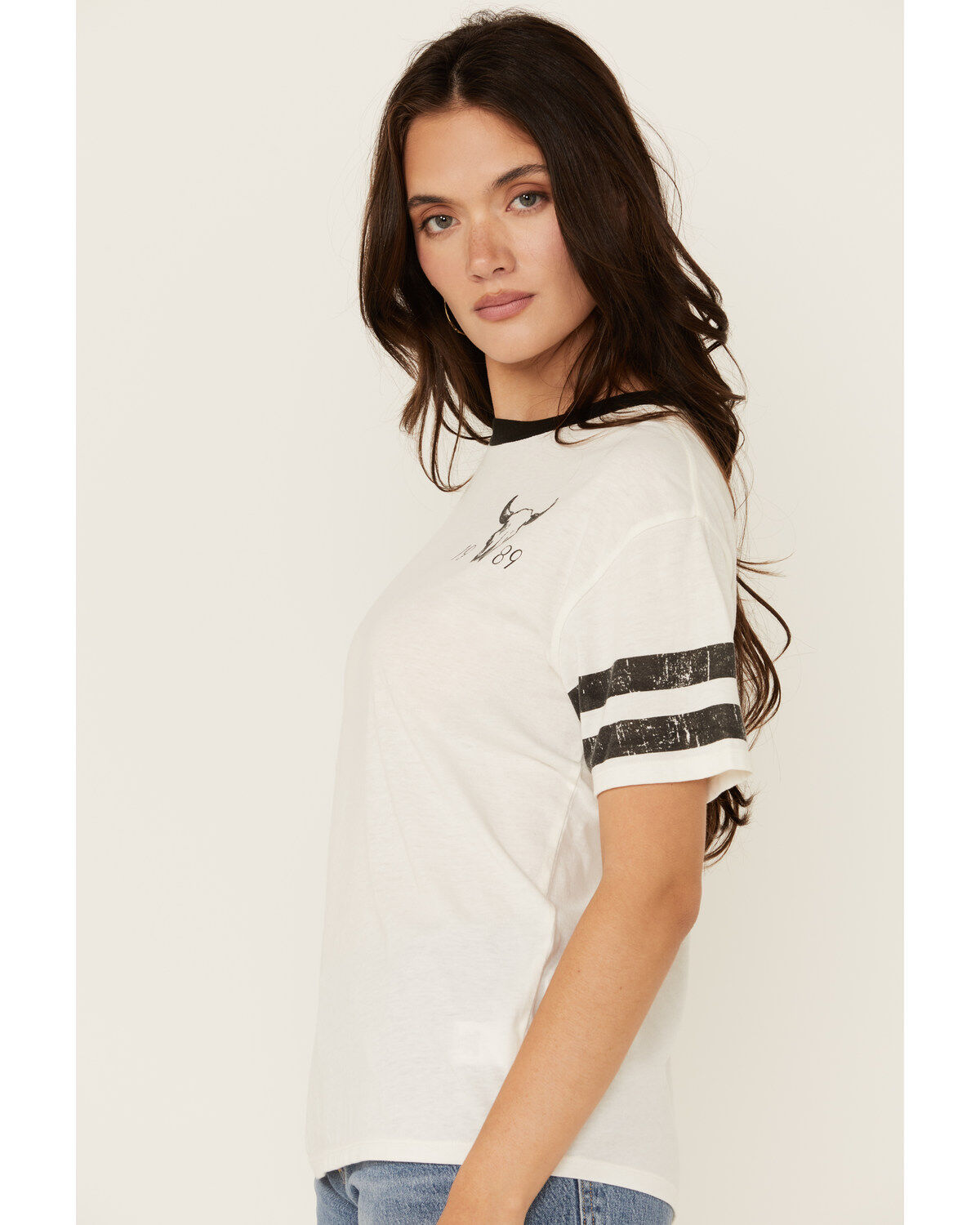 White Crow Women's Steer Head Football Short Sleeve Graphic Tee