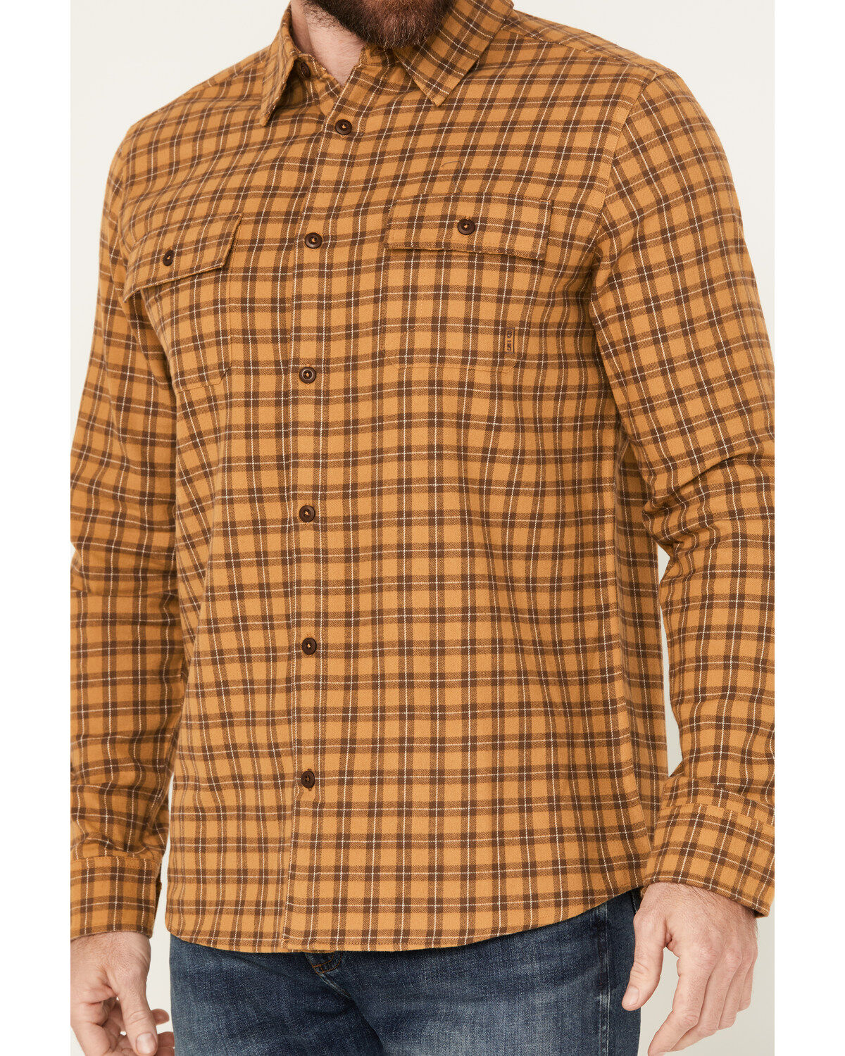 Brothers and Sons Men's Borden Everyday Plaid Print Long Sleeve Button-Down Flannel Shirt