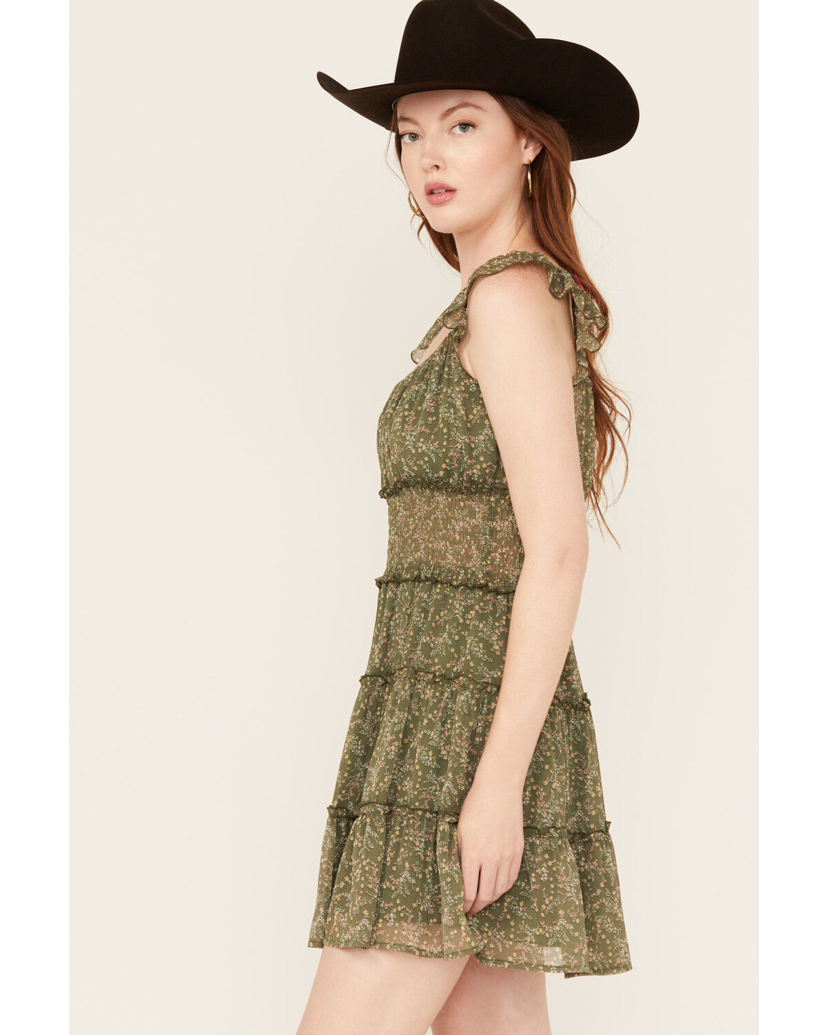 Trixxi Women's Floral Print Sleeveless Mini Dress