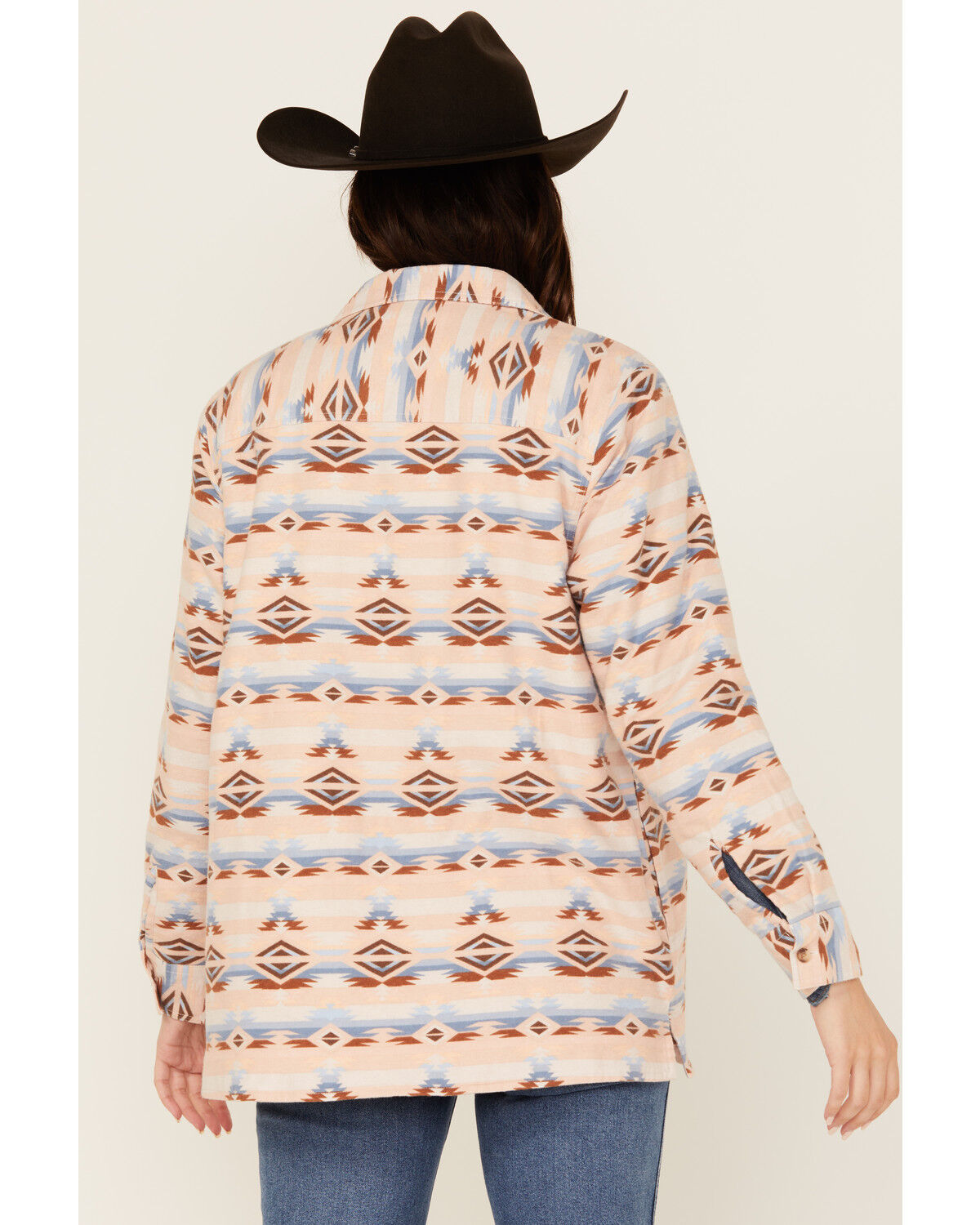 Ely Walker Women's Southwestern Print Sherpa Lined Shacket