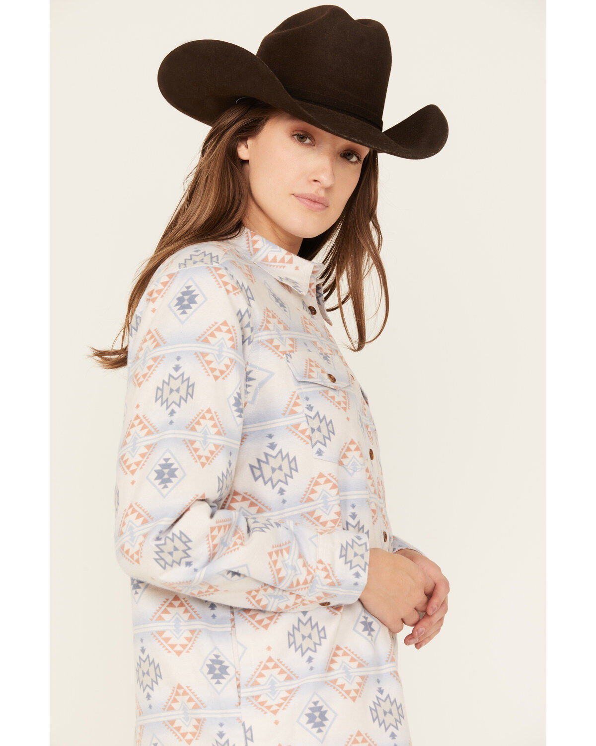 Ely Walker Women's Southwestern Print Sherpa Lined Flannel