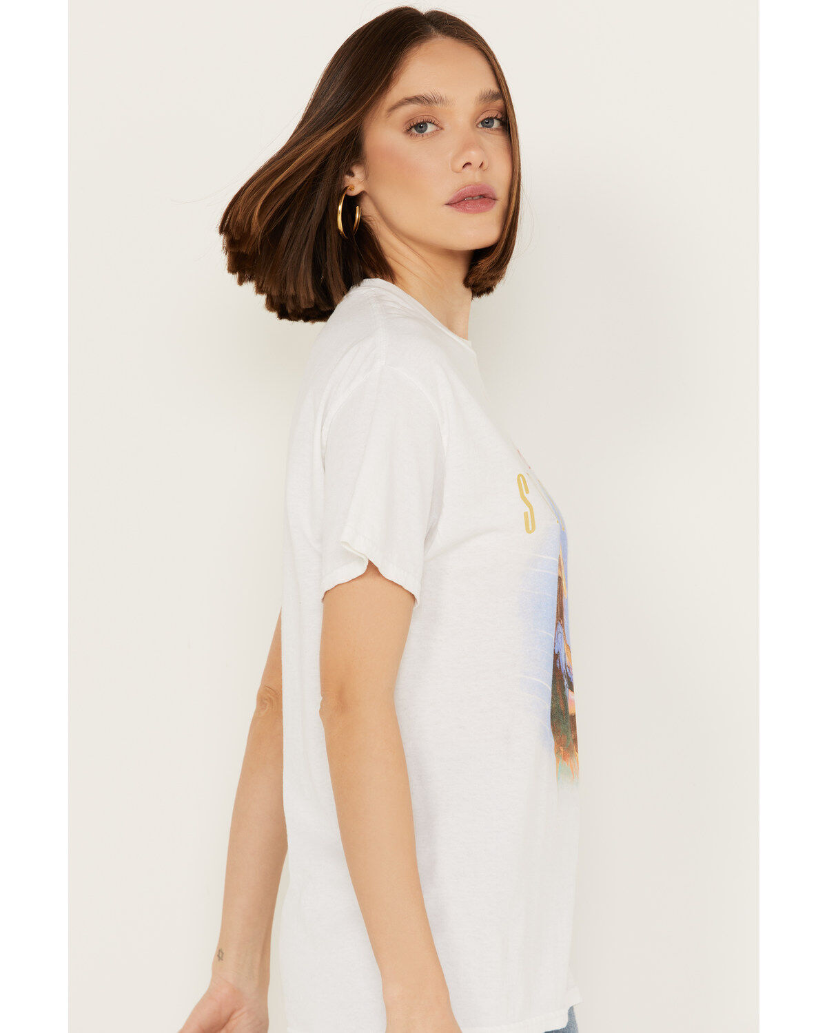 Merch Traffic Women's Chris Stapleton Metallic Oversized Short Sleeve Graphic Tee