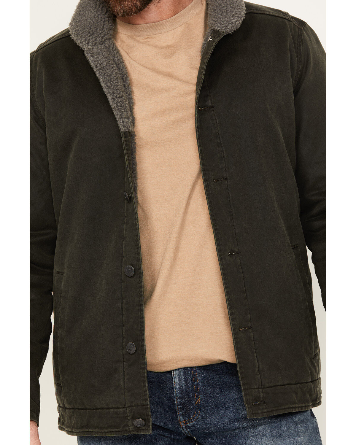 Brothers and Sons Men's Legacy Sherpa Lined Oil Button Down Jacket