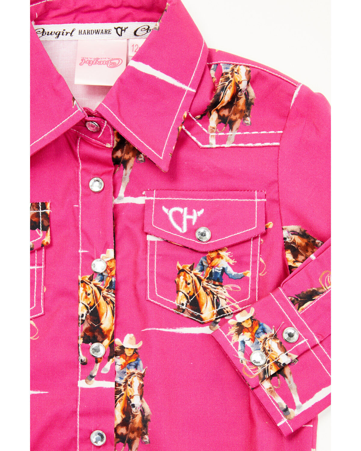 Cowgirl Hardware Infant Girls' Cowgirl Print Long Sleeve Snap Onesie