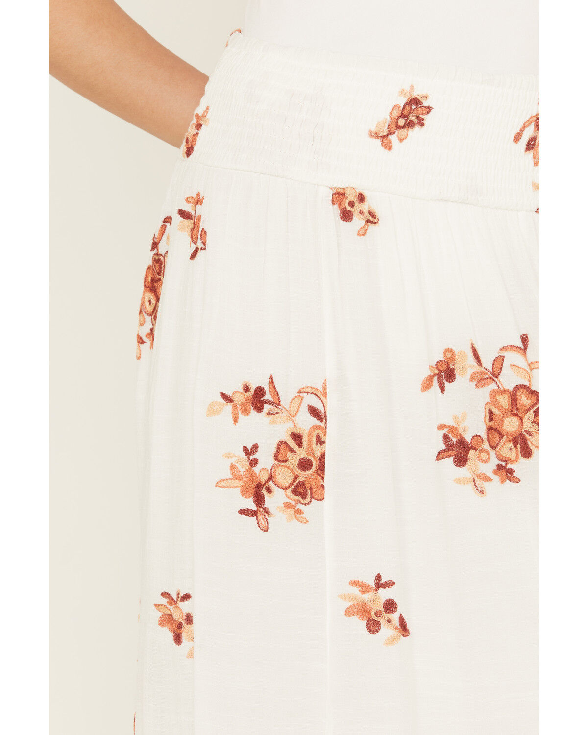 Wild Moss Women's Embroidered Midi Skirt