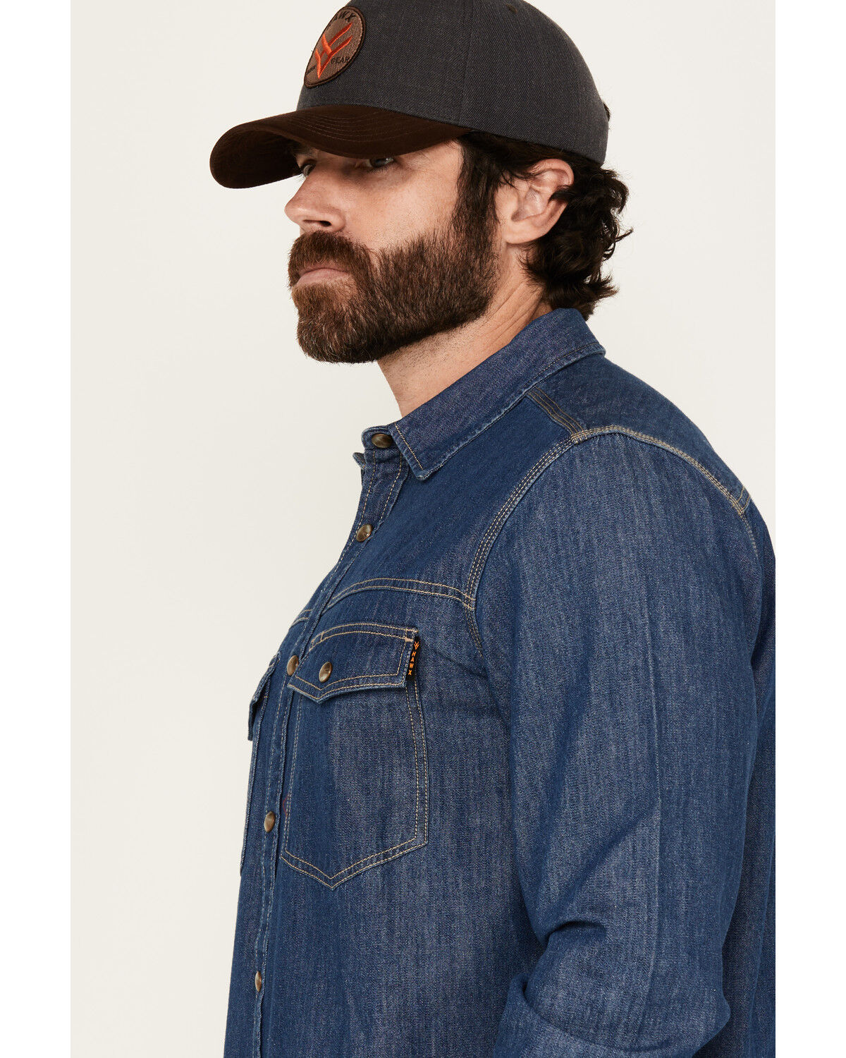 Hawx Men's Core Long Sleeve Snap Denim Work Shirt - Big & Tall