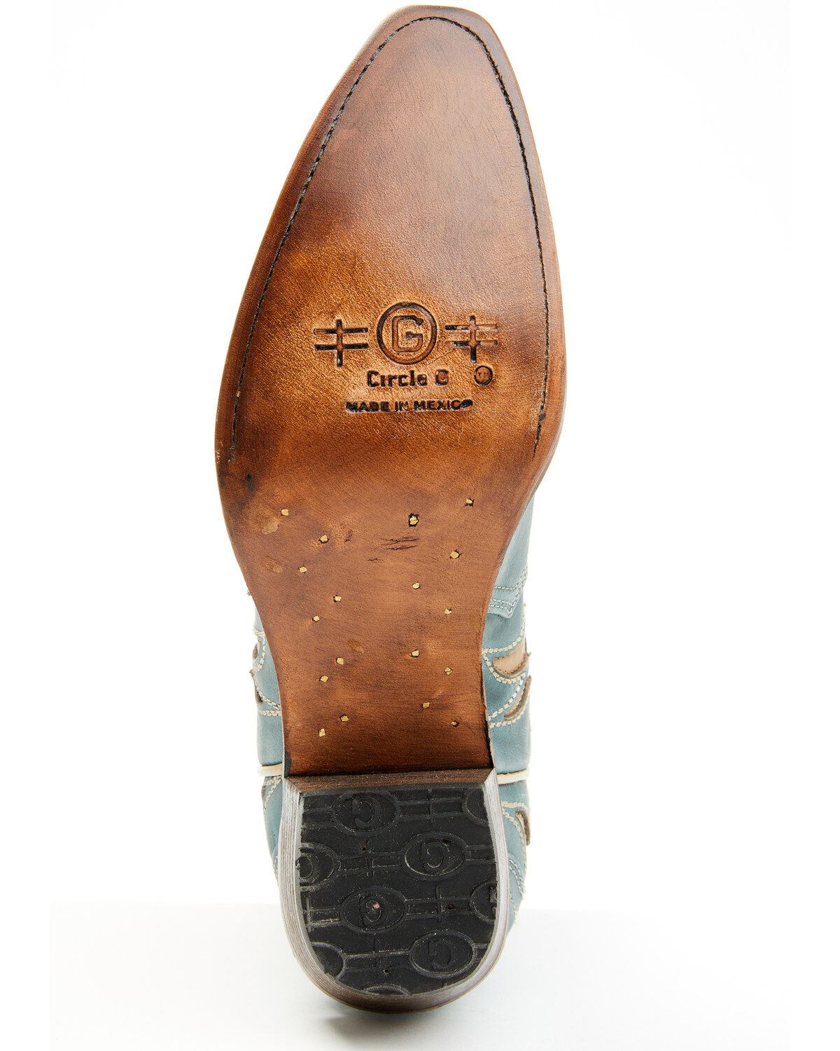 Circle G Women's Distressed Inlay Western Booties - Snip Toe