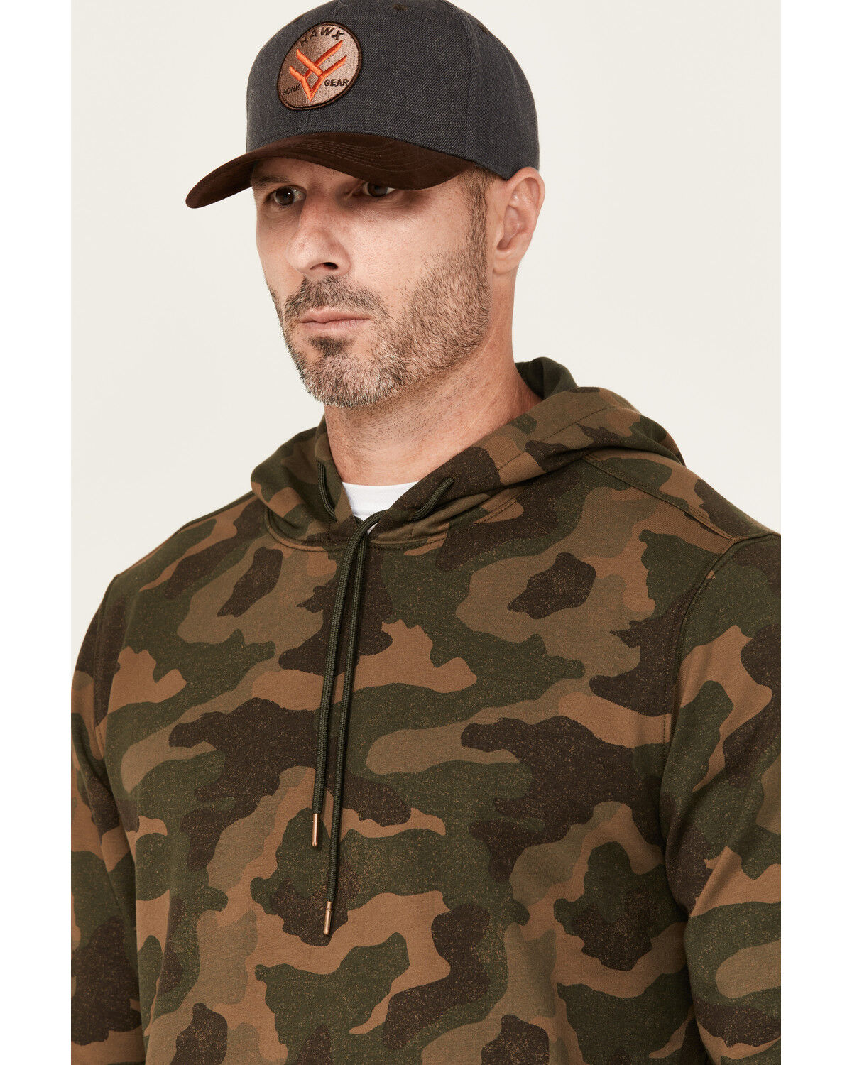 Lucky Brand Workwear Men's Camo Print French Terry Hooded Sweatshirt