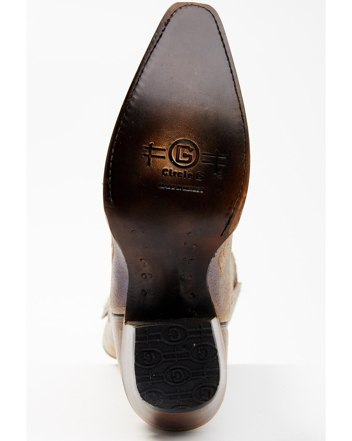 Circle G Women's Brown Floral Embroidery Western Boots - Snip Toe