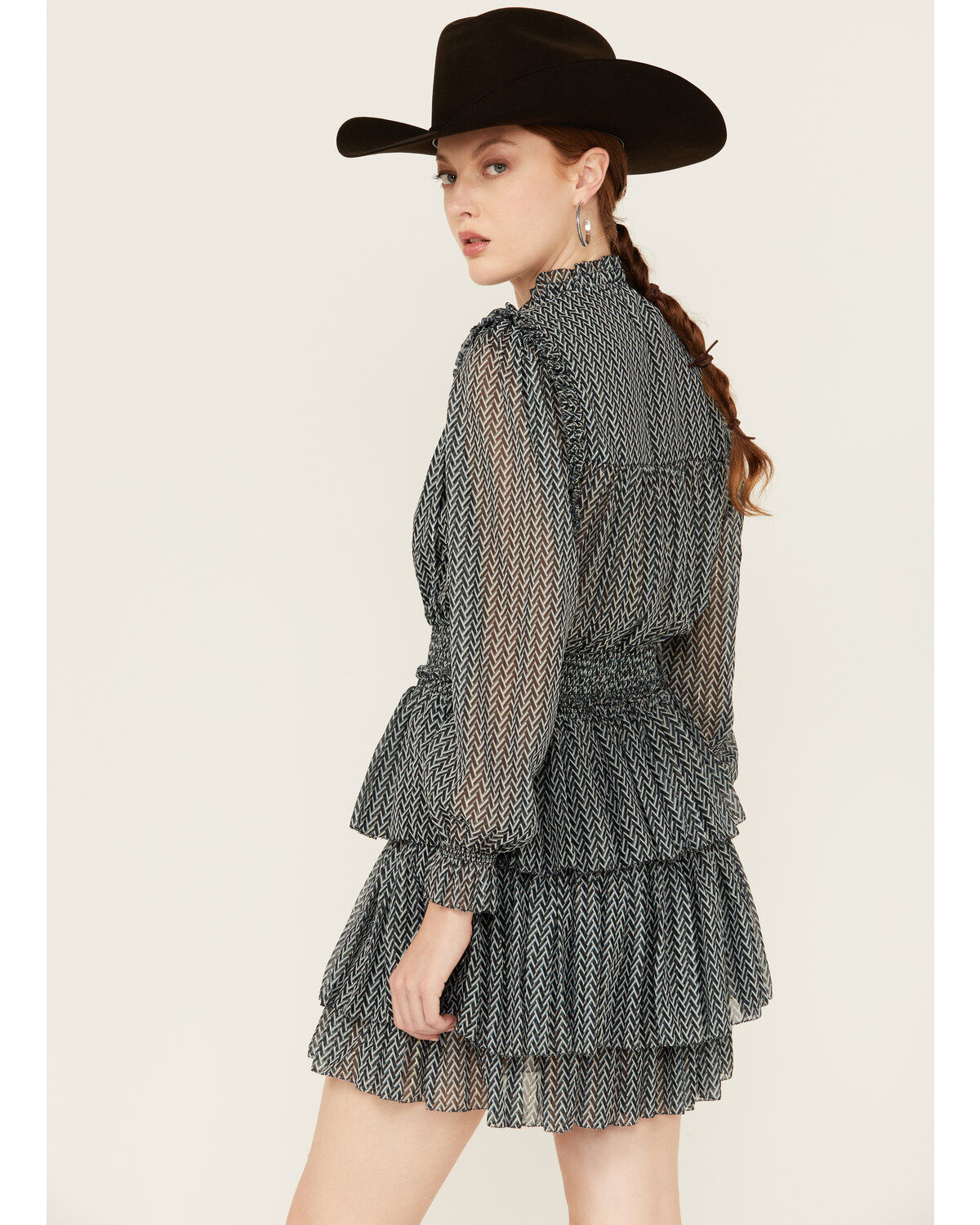 Revel Women's Long Sleeve Tier Mini Dress