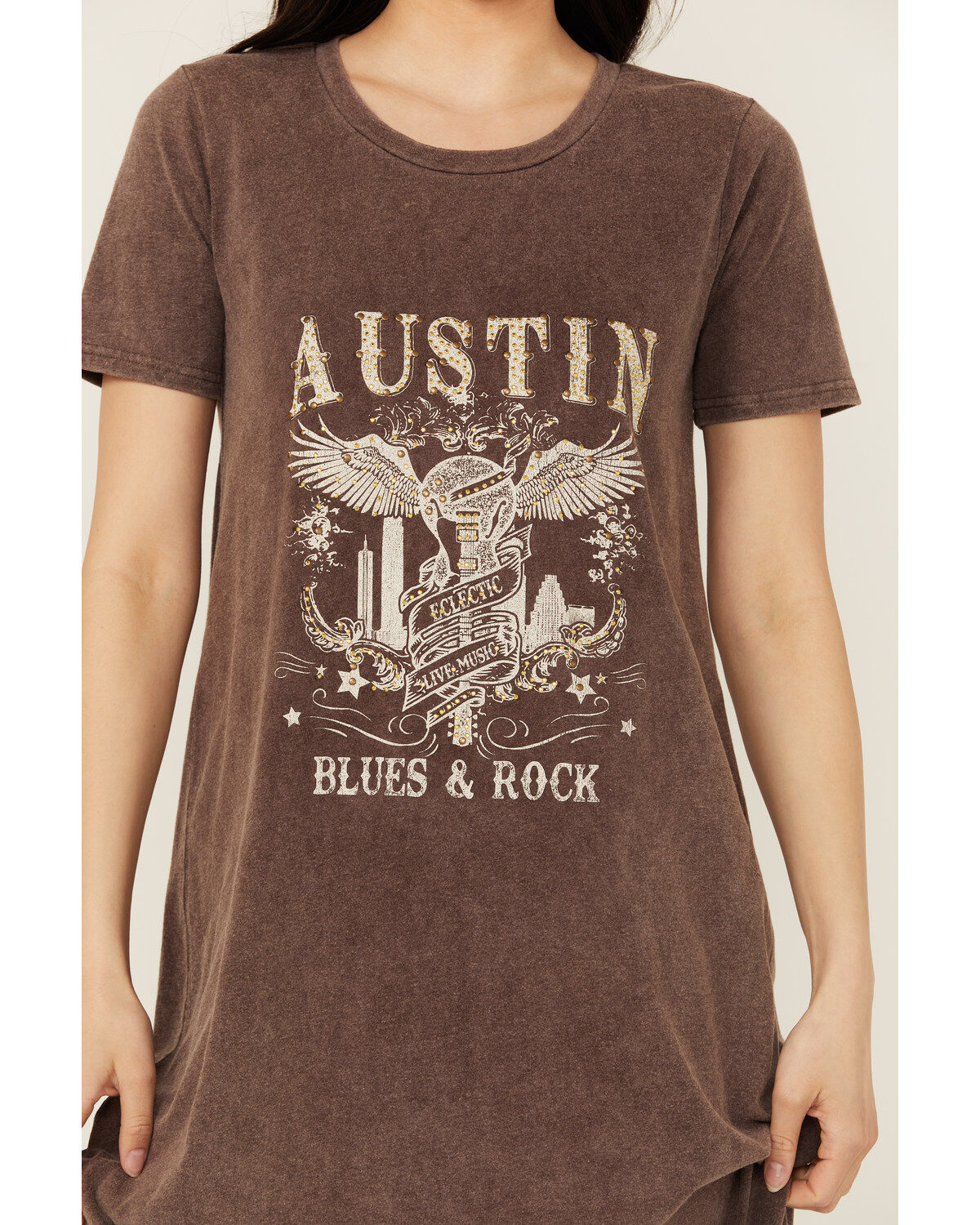 Blended Women's Austin Short Sleeve Graphic Midi T-Shirt Dress