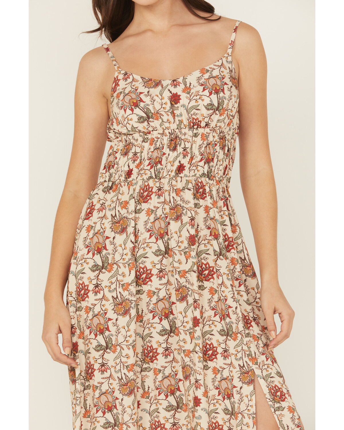 Rock & Roll Denim Women's Floral Print Sleeveless Midi Dress