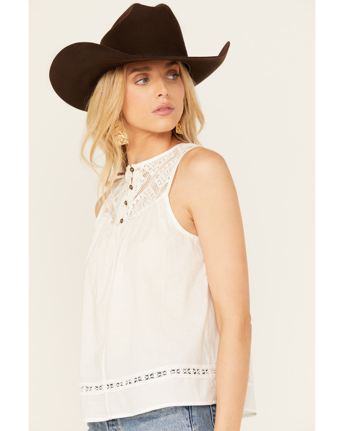 Eyeshadow Women's Lace Bodice Tank