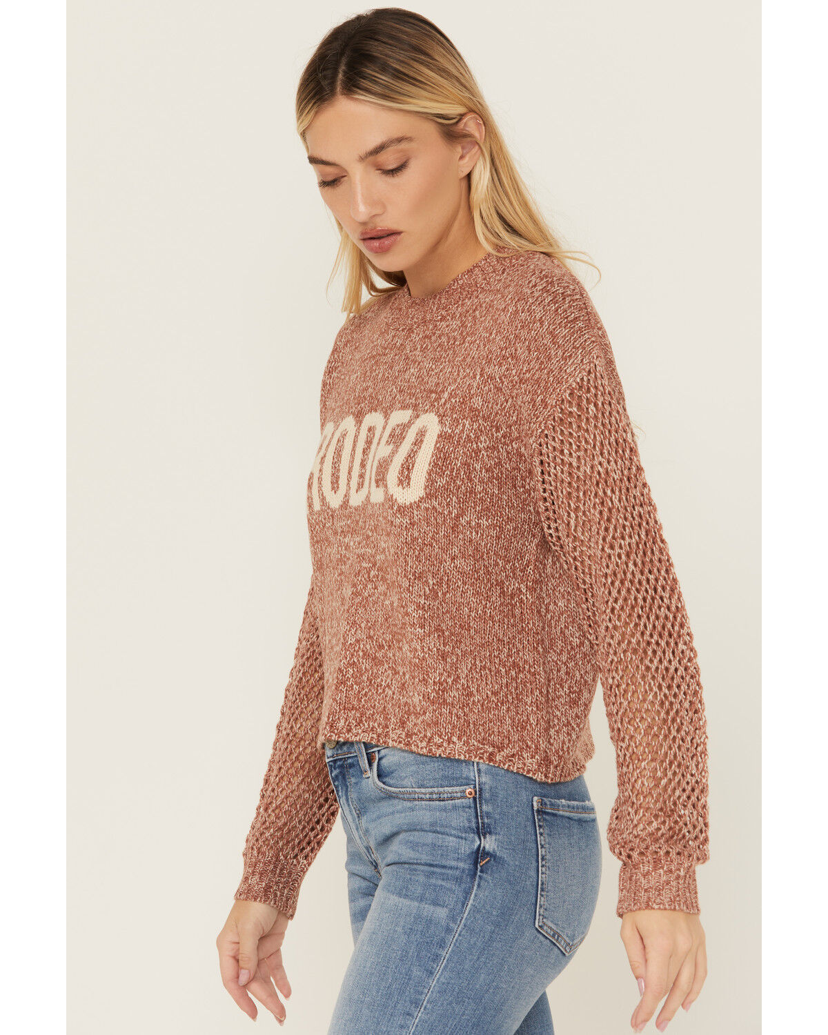 White Crow Women's Rodeo Open Weave Long Sleeve Sweater