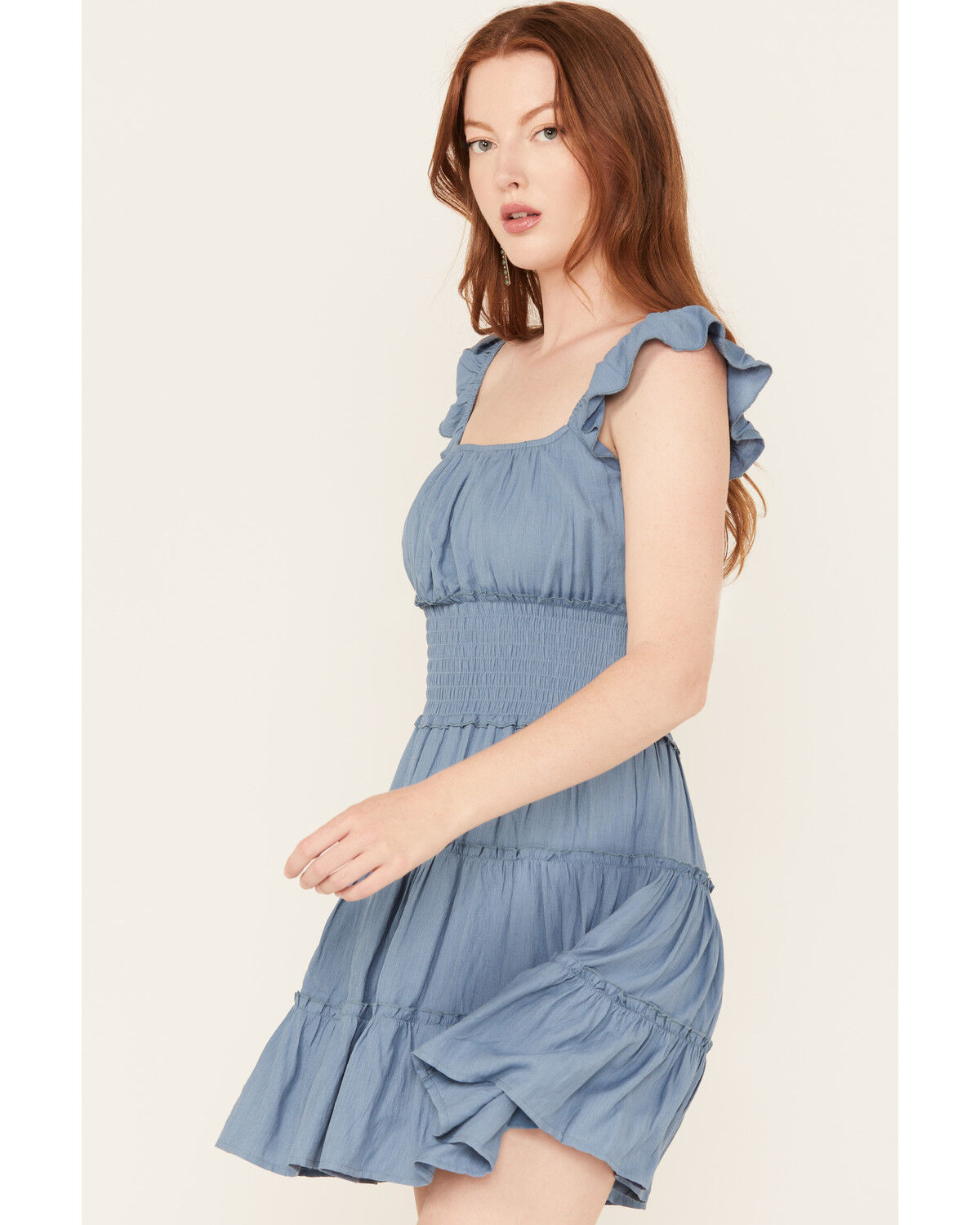 Trixxi Women's Smocked Waist Mini Dress