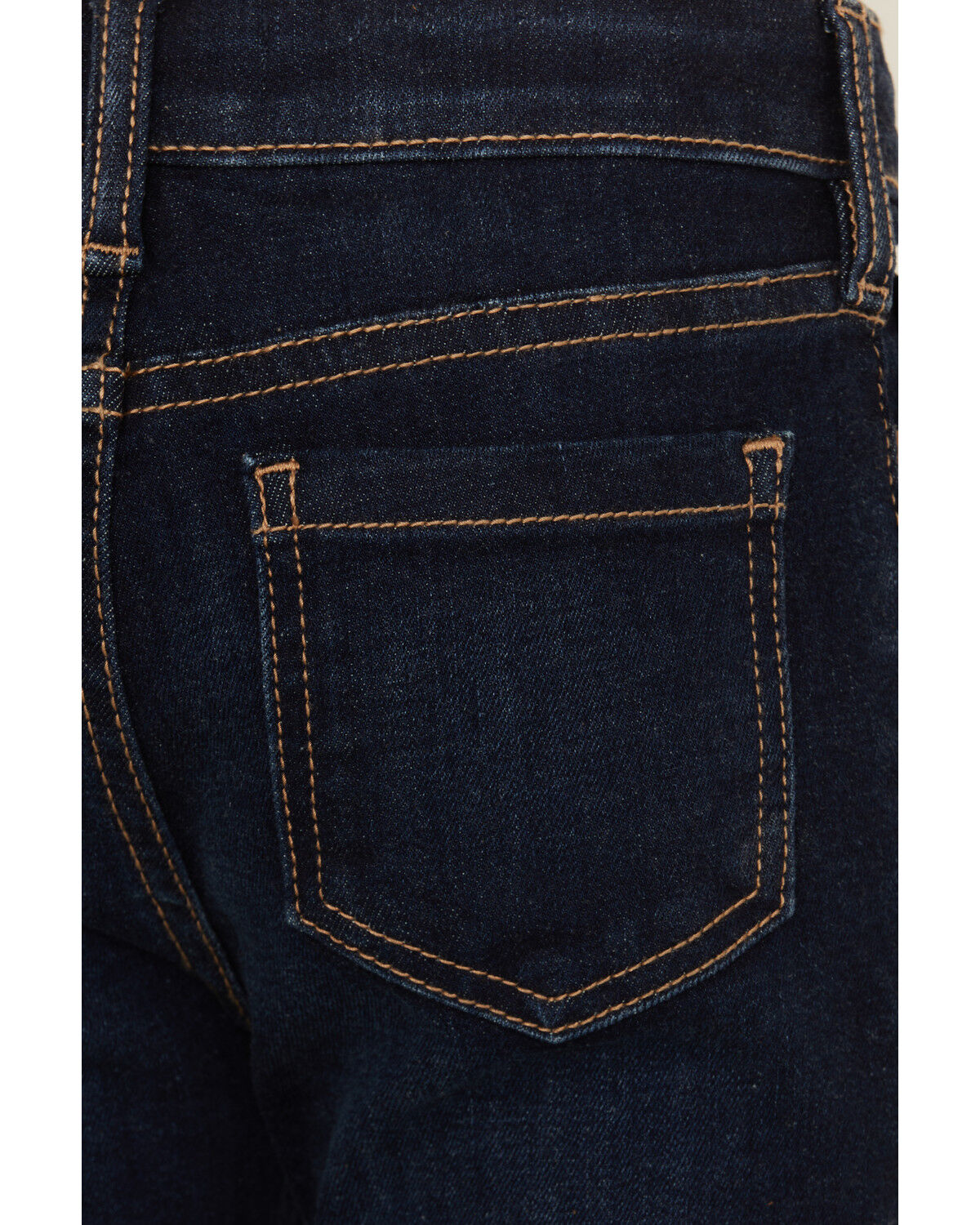 Shyanne Little Girls' Lacey Dark Wash Lace Inset Flare Stretch Denim Jeans