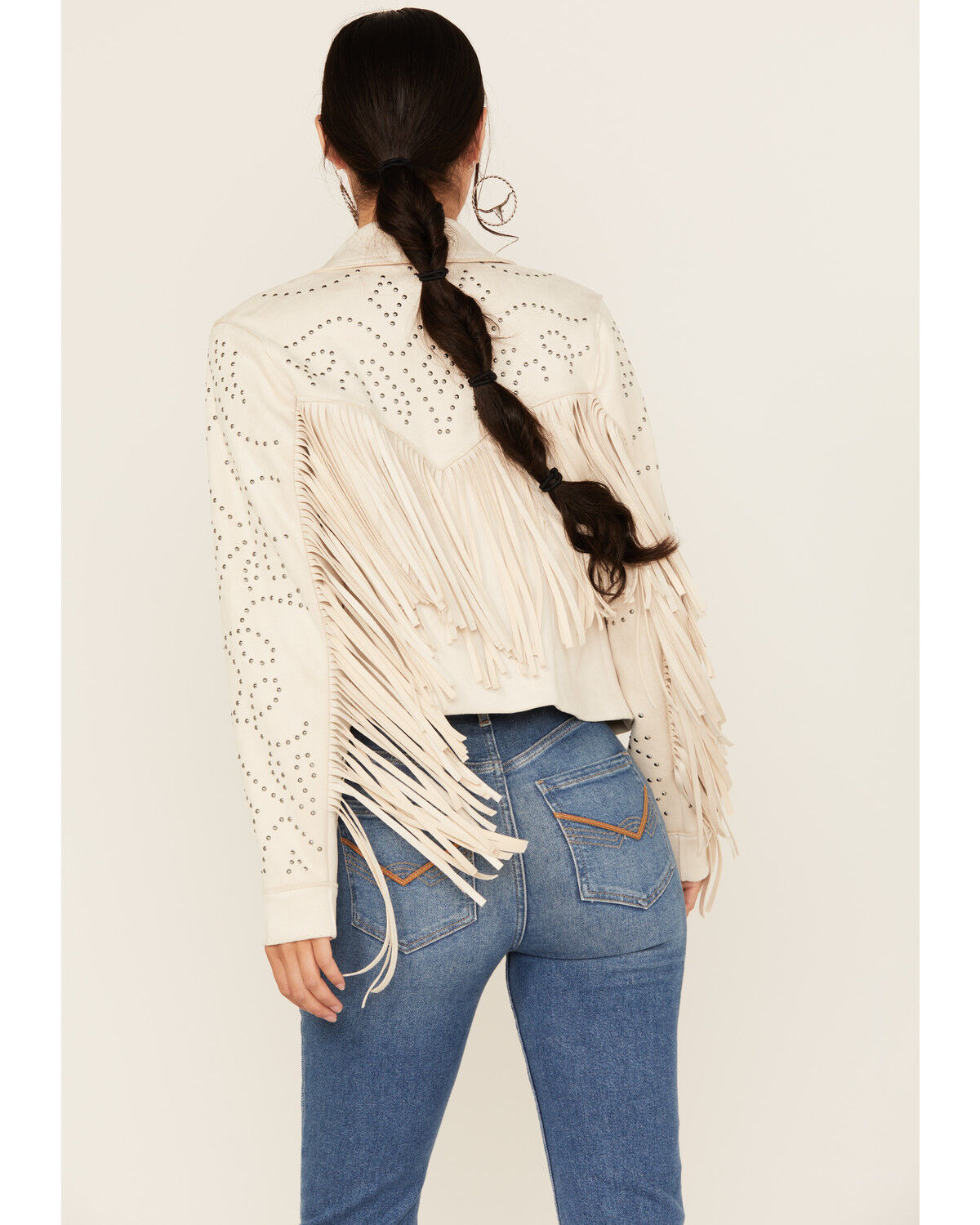 Idyllwind Women's Blair Fringe and Studded Faux Suede Snap Jacket