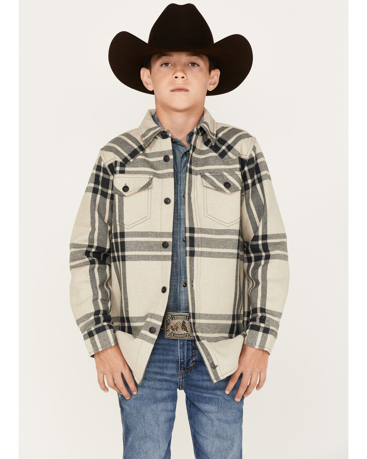 Cody James Boys' Long Sleeve Button-Down Flannel Shirt