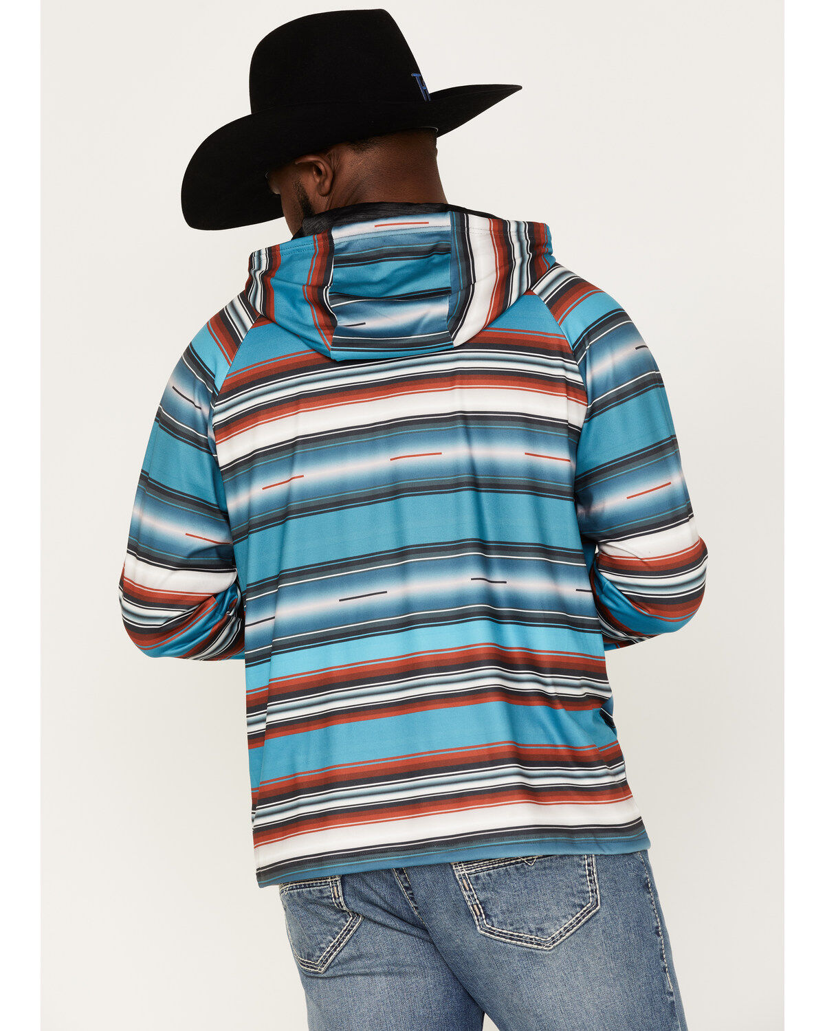 Rock & Roll Denim Men's Serape Stripe Print Hooded Sweatshirt