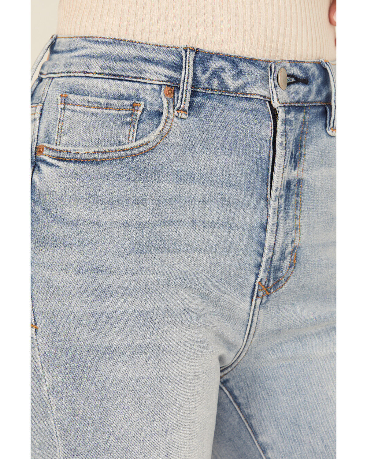 Dear John Women's Fiona Light Wash High Rise Wide Leg Stretch Denim Jeans