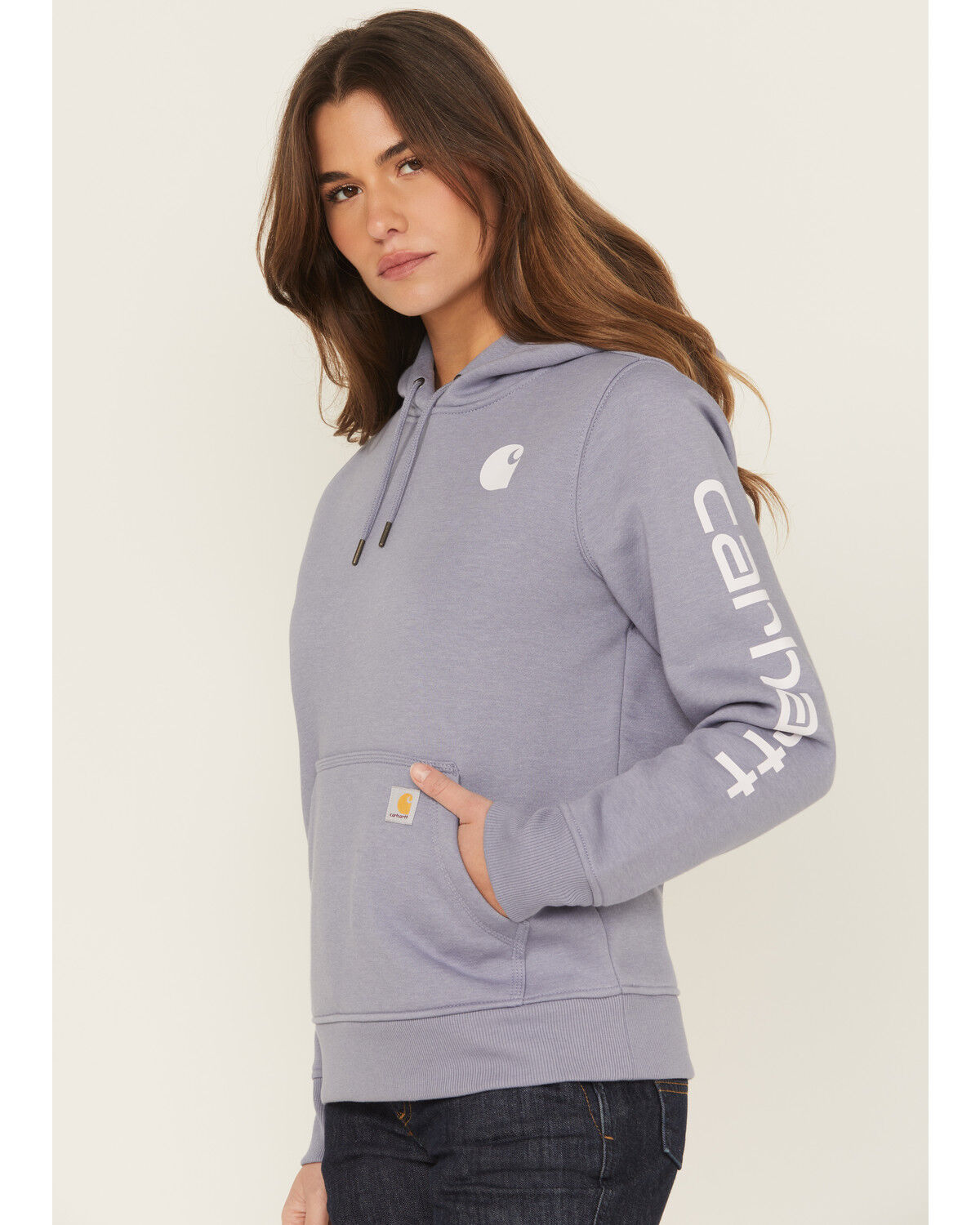Carhartt Women's Relaxed Fit Midweight Logo Sleeve Graphic Hoodie