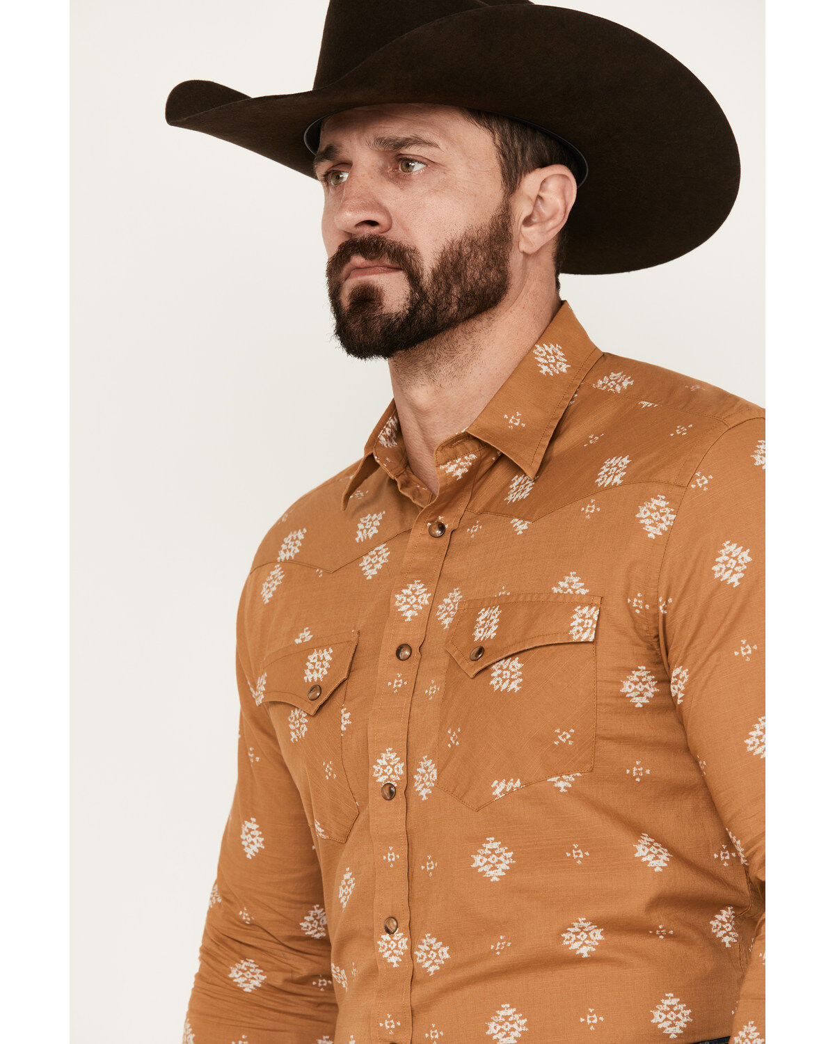 Pendleton Men's Laramie Diamond Print Long Sleeve Western Snap Shirt