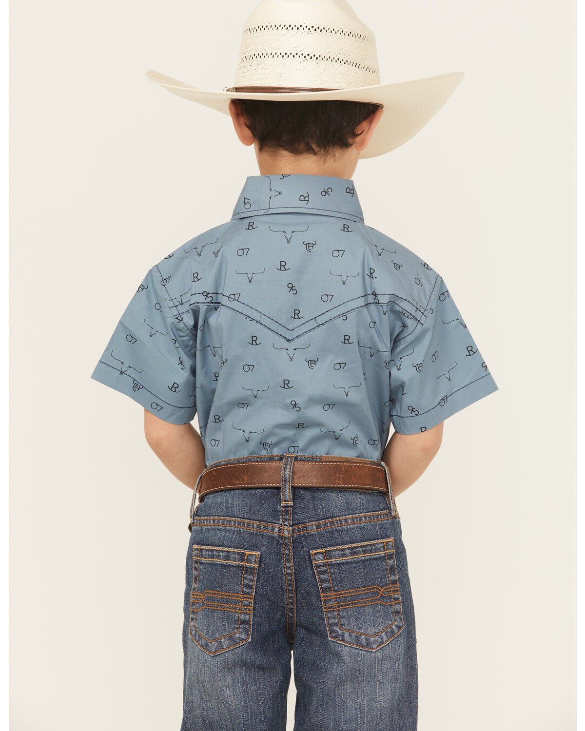 Cowboy Hardware Boys' Branding Iron Short Sleeve Snap Western Shirt