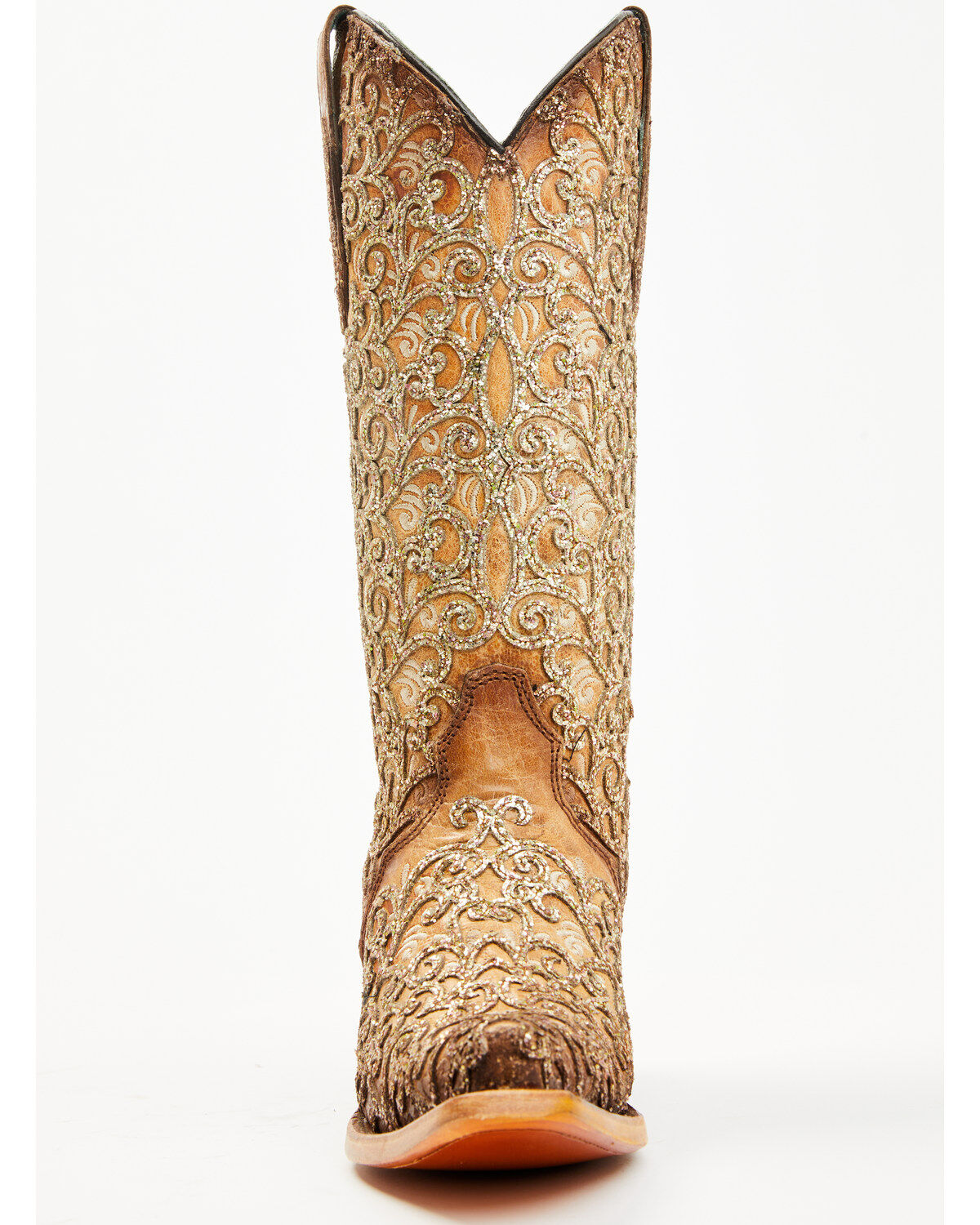 Corral Women's Saddle Glitter Overlay Triad Western Boots - Snip Toe