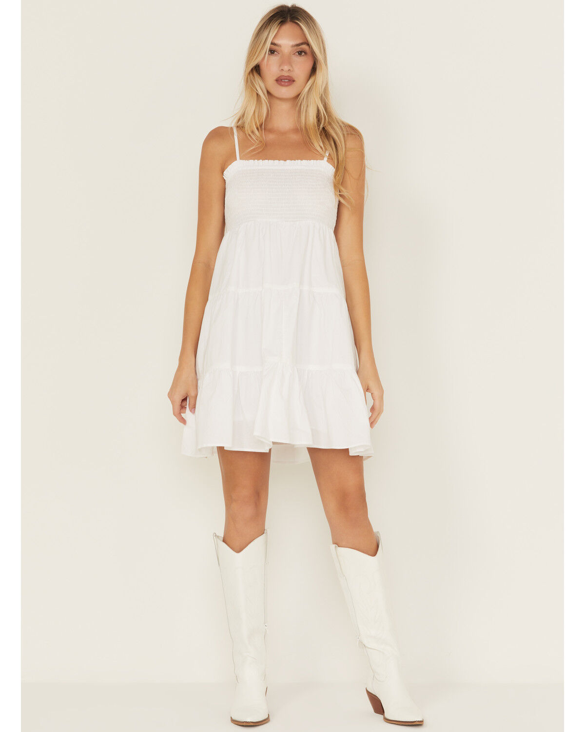 Angie Women's Smocked Front Mini Dress