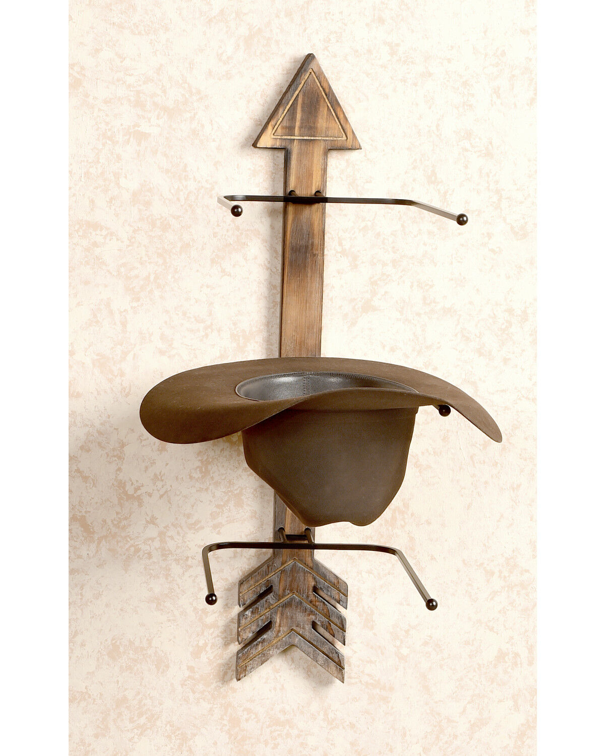 BB Ranch® Arrow Wood And Metal Hat Rack