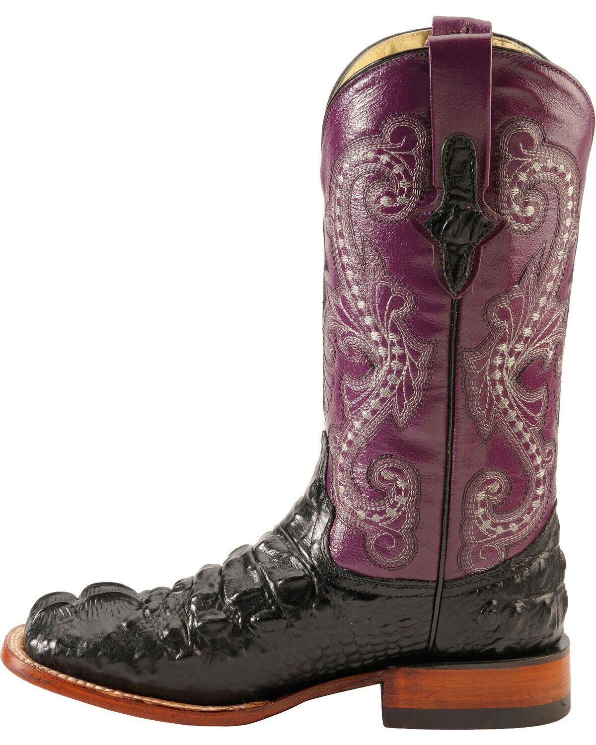 Ferrini Women's Hornback Caiman Print Western Boots - Broad Square Toe