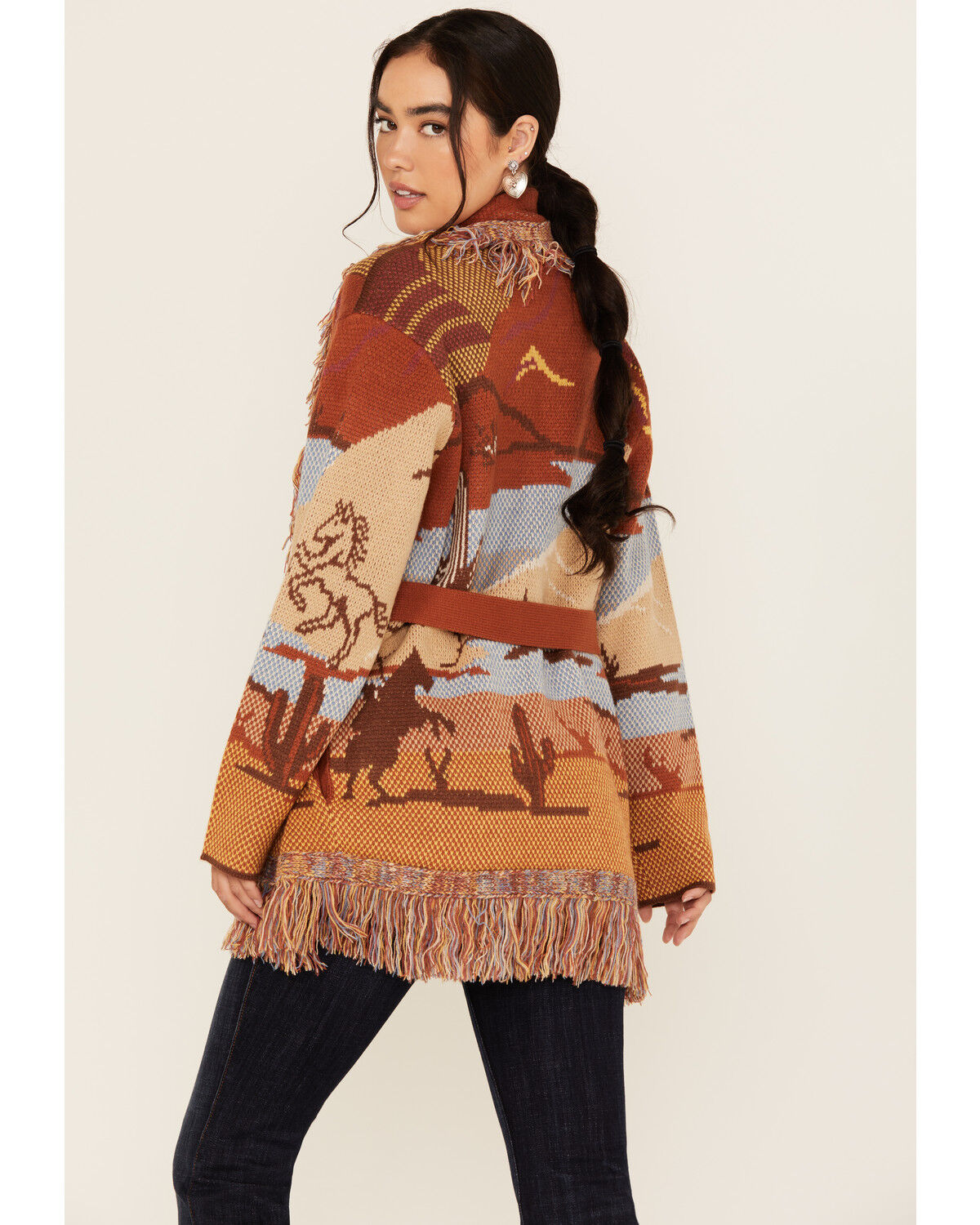 Idyllwind Women's Minette Western Scenic Fringe Cardigan