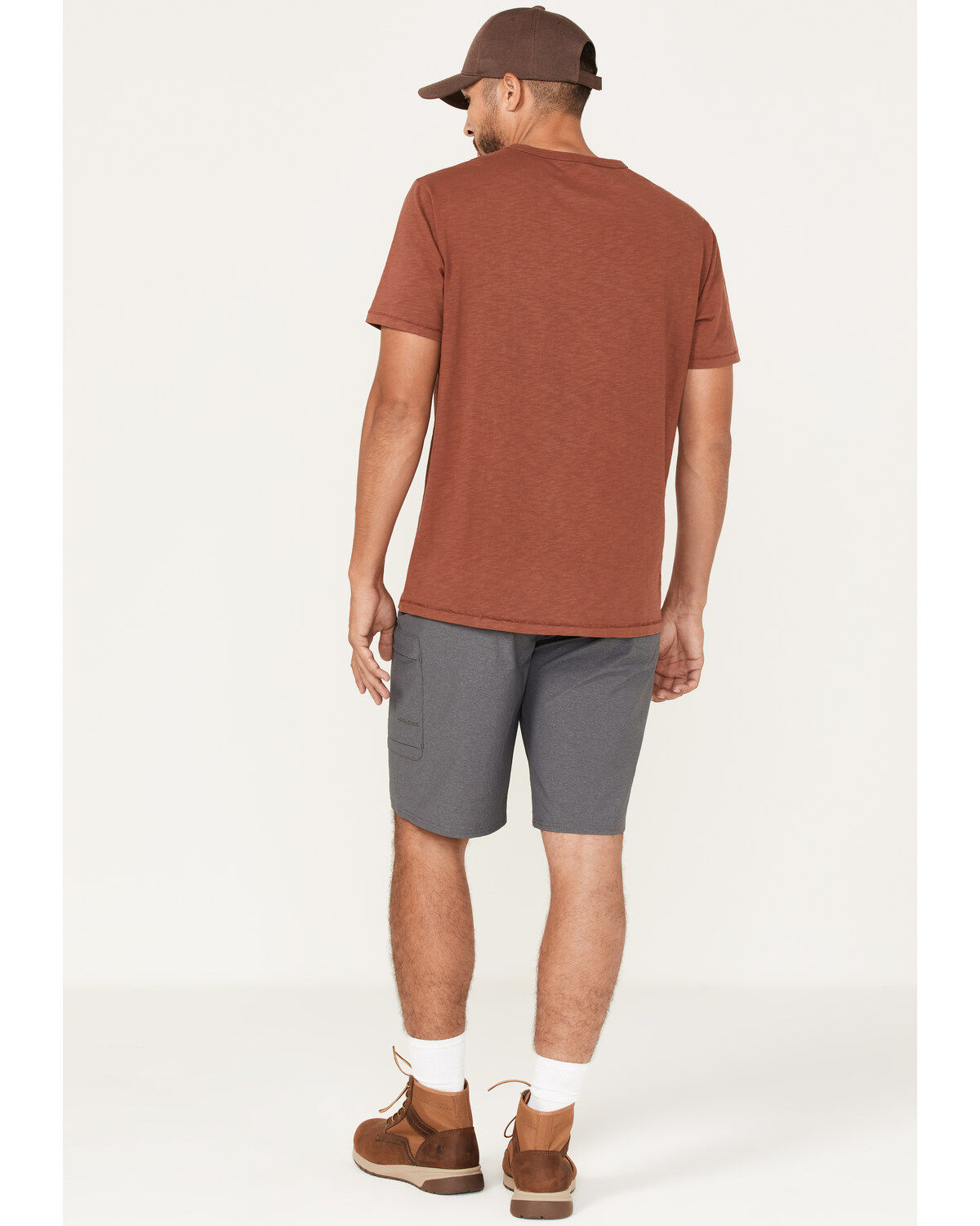 Brothers and Sons Men's Stretch Ripstop Charcoal Slim Straight Cargo Shorts