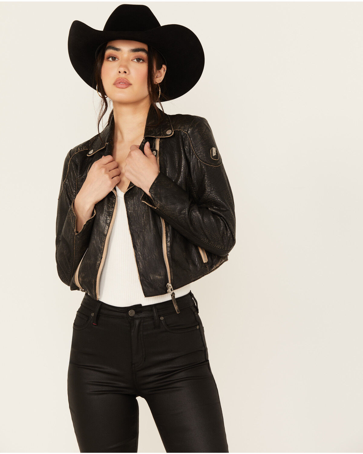 Mauritius Leather Women's Leather Moto Jacket