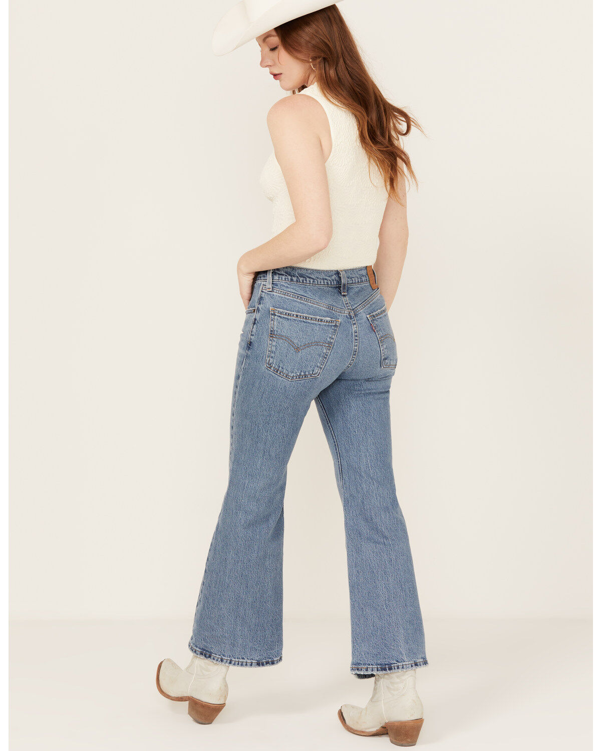 Levi's Women's Medium Wash Middy Ankle Flare Stretch Denim Jeans