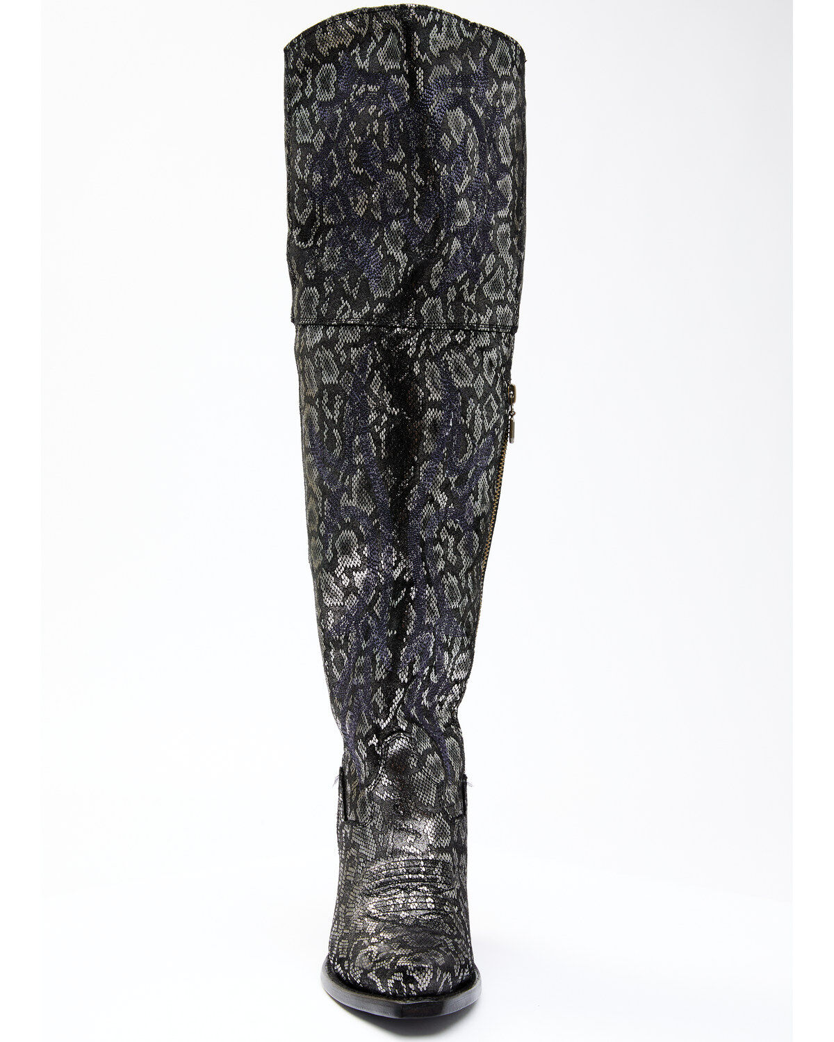 Dan Post Women's Black Snake Print Western Boots - Snip Toe