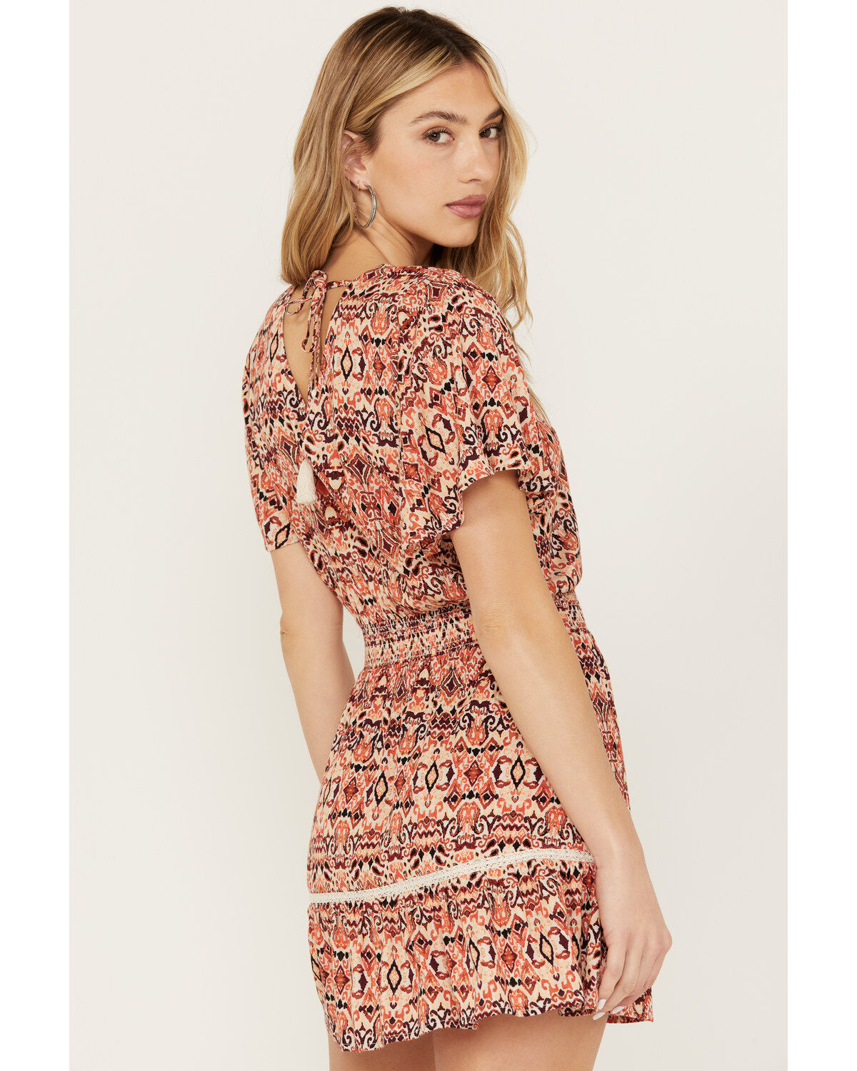 Idyllwind Women's Blossom Flutter Sleeve Smocked Mini Dress