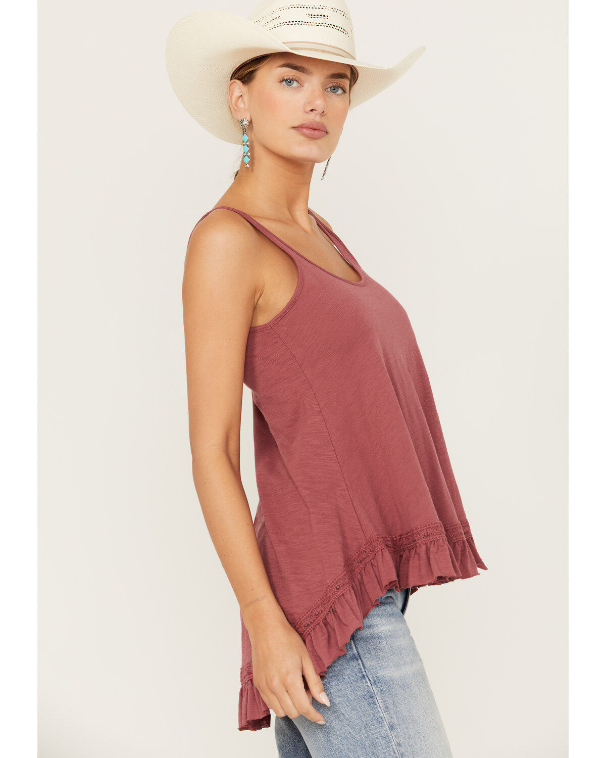 Angie Women's Ruffle Hem Tank Top