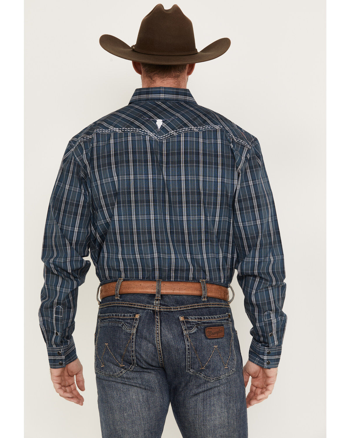 Cowboy Hardware Men's Arroyo Plaid Print Long Sleeve Western Snap Shirt