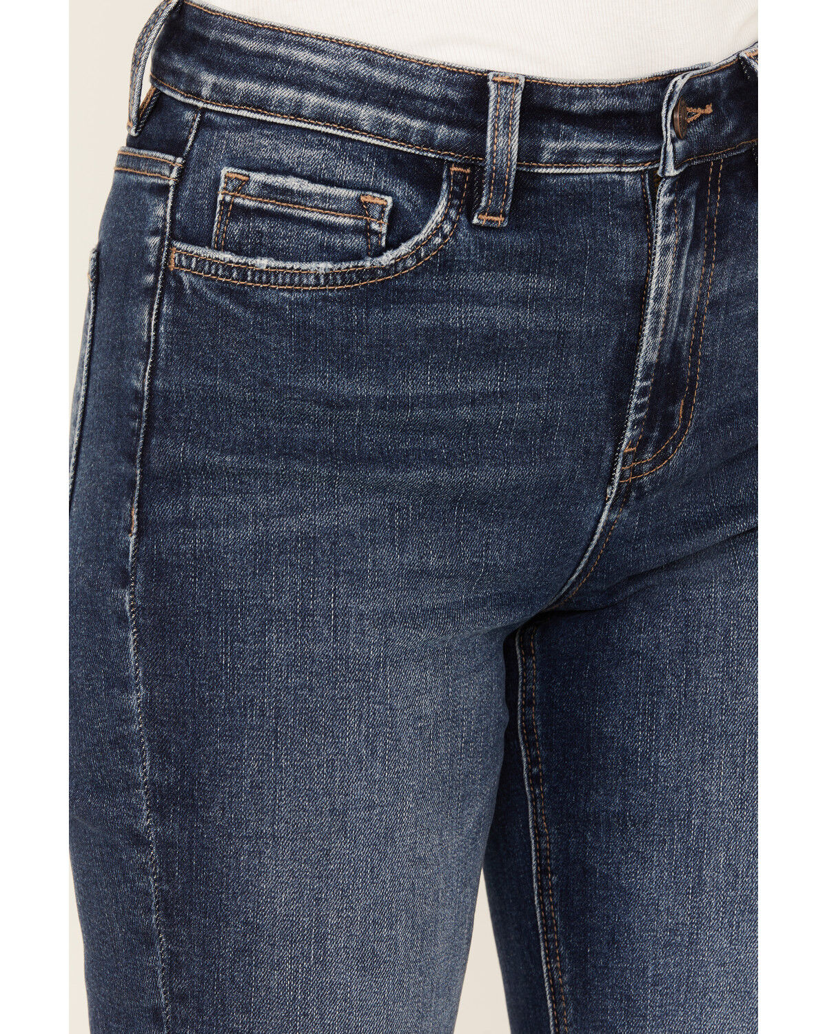 Vervet Women's Dark Wash High Rise Trouser Stretch Denim Jeans