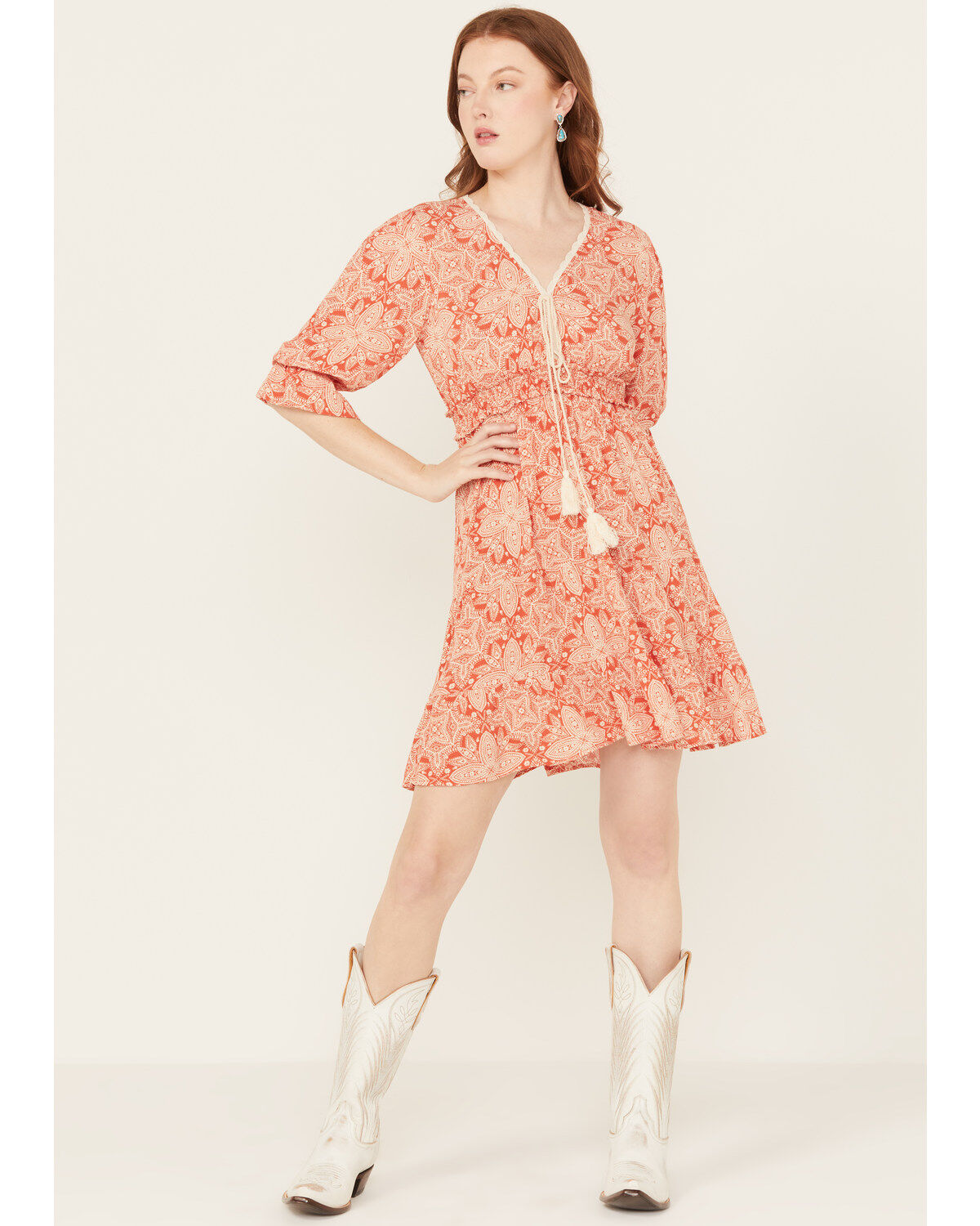 Wild Moss Women's Medallion Print Mini Dress