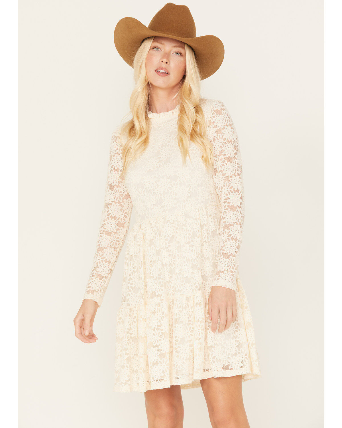 Molly Bracken Women's Long Sleeve Lace Mini Dress