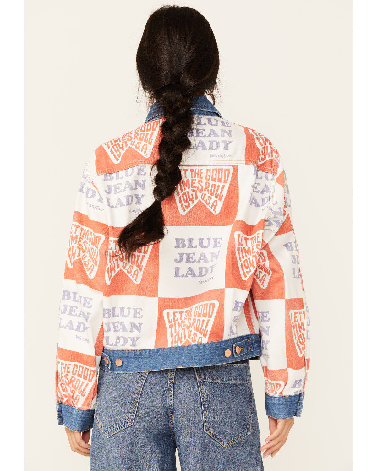Wrangler Women's Blue Jean Lady Printed Denim Jacket